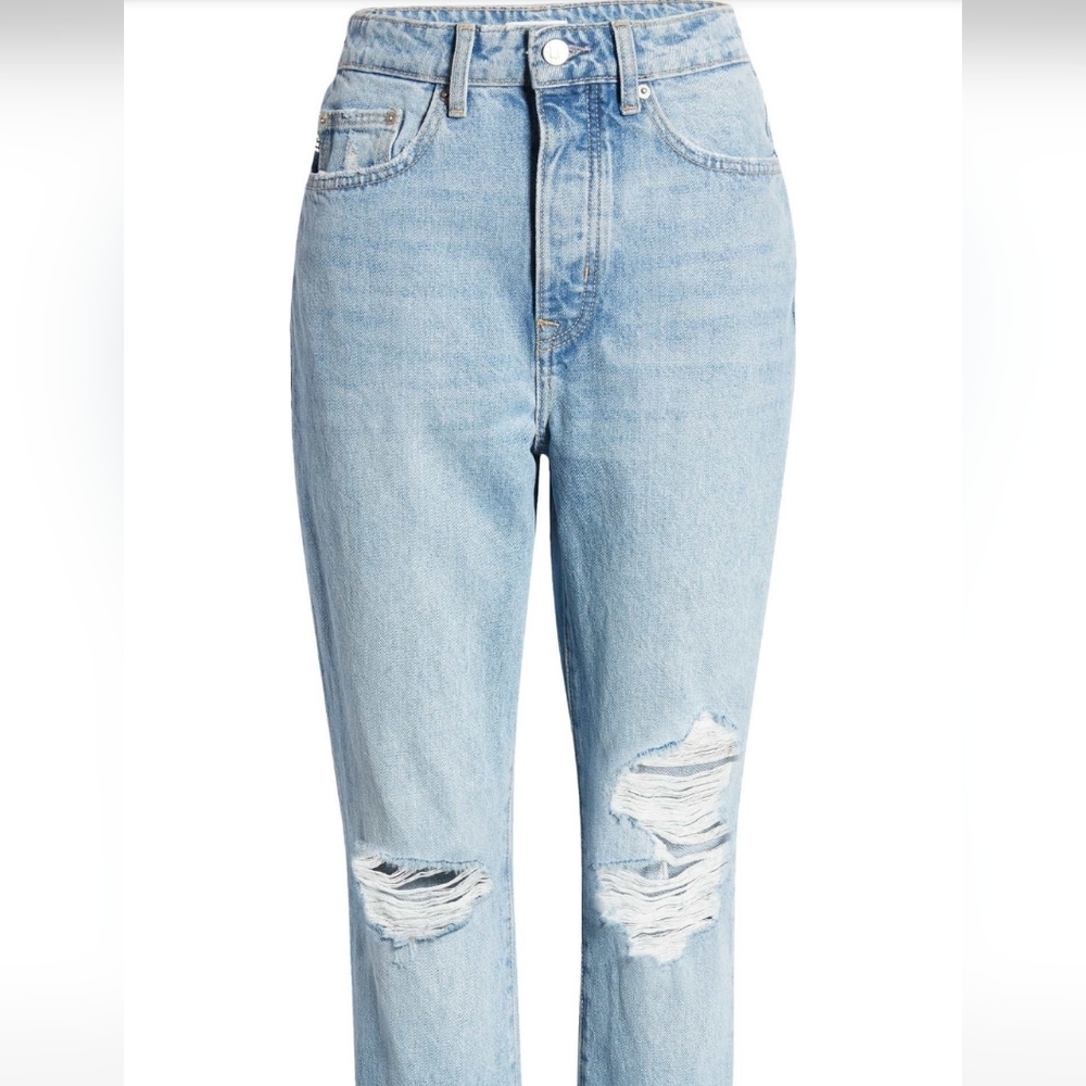 NWT Lovers + Friends Reece High Waist Straight Leg Jeans Rigid Slim Women's 26 - Picture 3 of 10